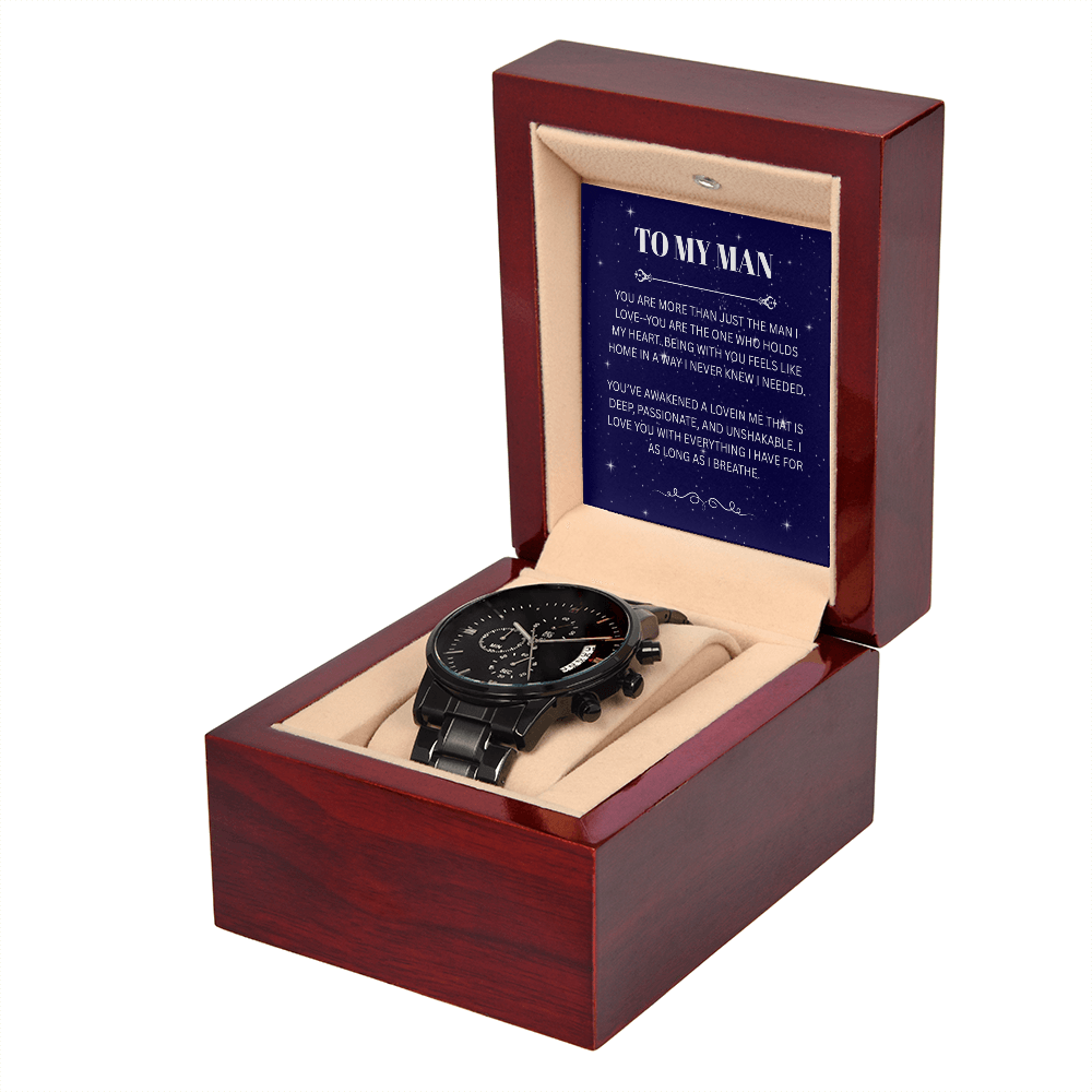 TO MY MAN | BLACK CHRONOGRAPH WATCH