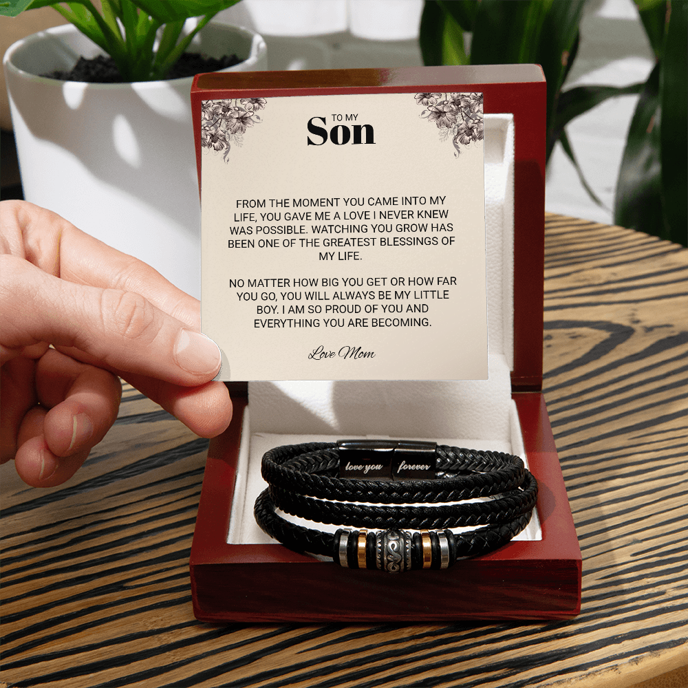TO MY SON | LOVE MOM | LOVE YOU FOREVER BRACELET