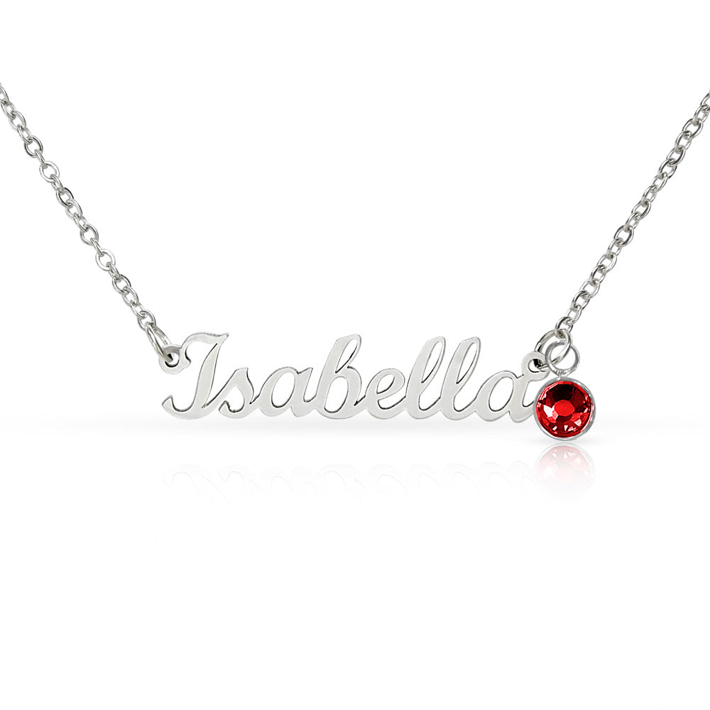 PERSONALIZED NAME NECKLACE WITH BIRTHSTONE
