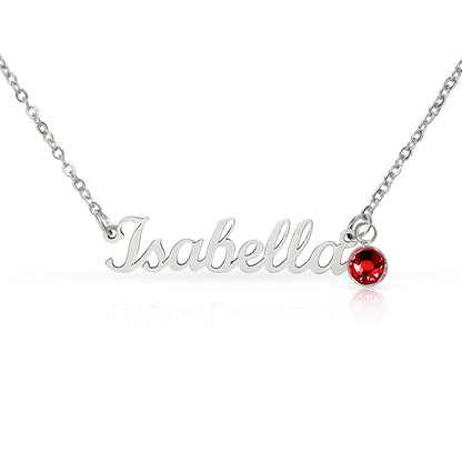 PERSONALIZED NAME NECKLACE WITH BIRTHSTONE