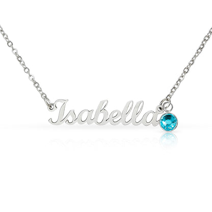 PERSONALIZED NAME NECKLACE WITH BIRTHSTONE