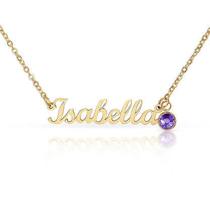 PERSONALIZED NAME NECKLACE WITH BIRTHSTONE