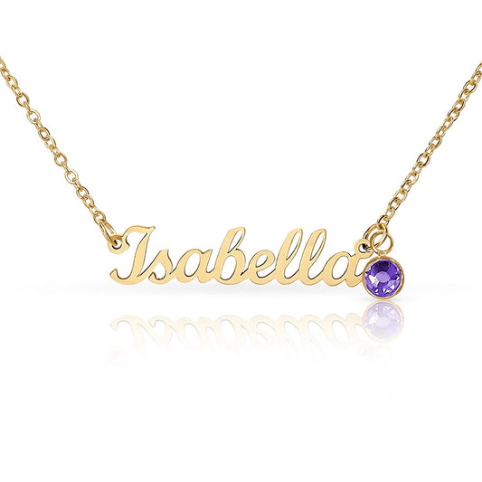 PERSONALIZED NAME NECKLACE WITH BIRTHSTONE