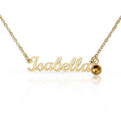 PERSONALIZED NAME NECKLACE WITH BIRTHSTONE