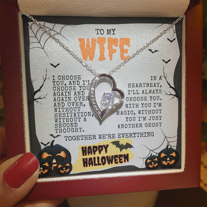 TO MY WIFE | HAPPY HALLOWEEN BATS AND PUMPKINS | FOREVER LOVE NECKLACE