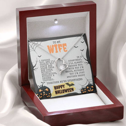 TO MY WIFE | HAPPY HALLOWEEN BATS AND PUMPKINS | FOREVER LOVE NECKLACE