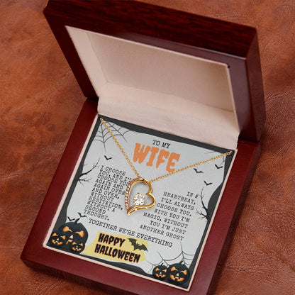 TO MY WIFE | HAPPY HALLOWEEN BATS AND PUMPKINS | FOREVER LOVE NECKLACE