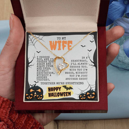 TO MY WIFE | HAPPY HALLOWEEN BATS AND PUMPKINS | FOREVER LOVE NECKLACE