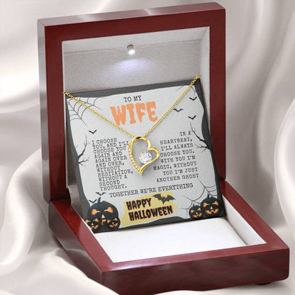 TO MY WIFE | HAPPY HALLOWEEN BATS AND PUMPKINS | FOREVER LOVE NECKLACE