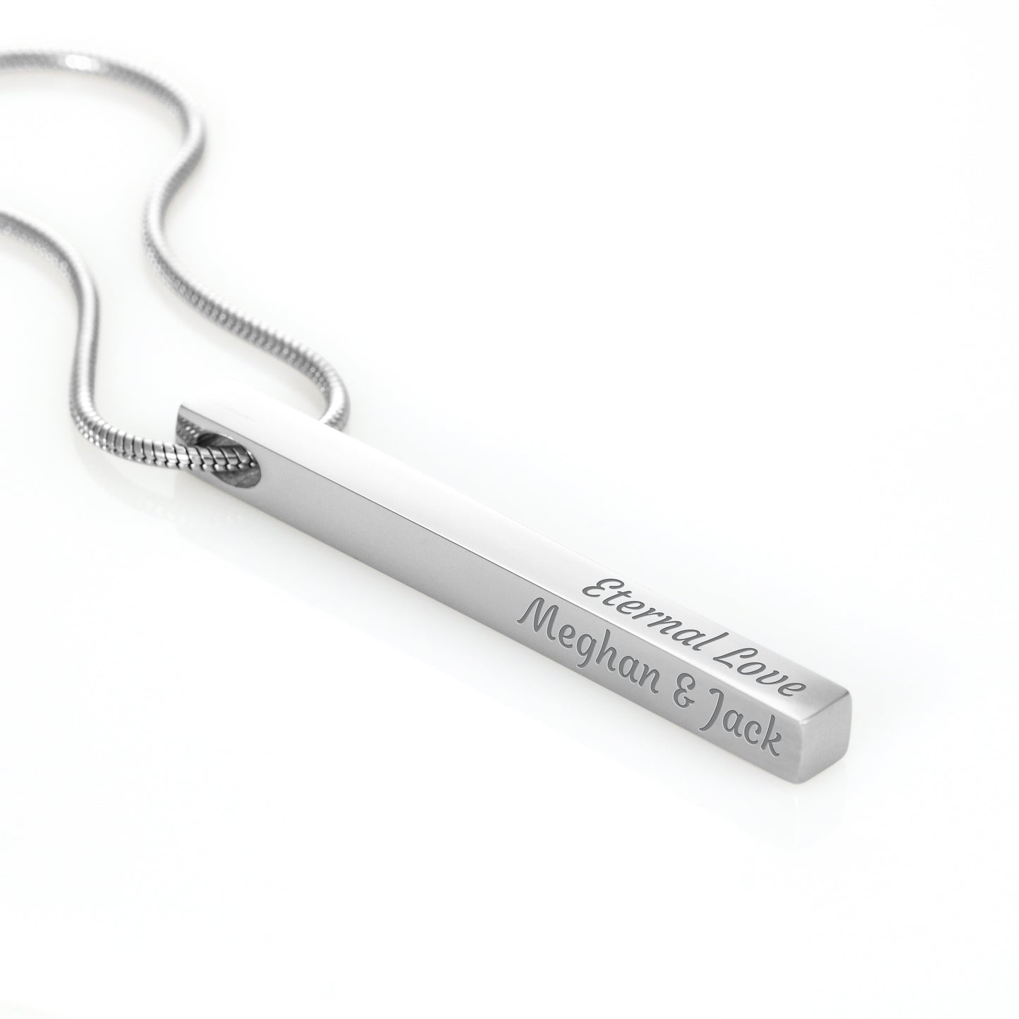 PERSONALIZED 4-SIDED ENGRAVED STICK NECKLACE
