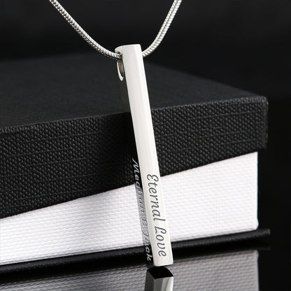 PERSONALIZED 4-SIDED ENGRAVED STICK NECKLACE