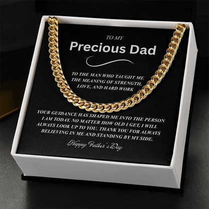 TO MY PRECIOUS DAD | HAPPY FATHER'S DAY | CUBAN LINK CHAIN