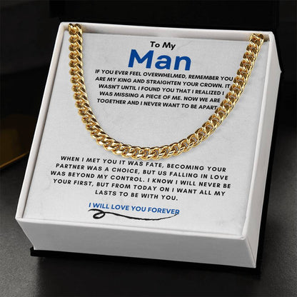 TO MY MAN | YOUR MY KING | CUBAN LINK CHAIN