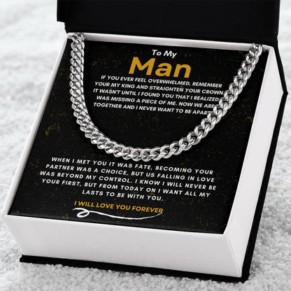 TO MY MAN | YOUR MY KING | CUBAN LINK CHAIN