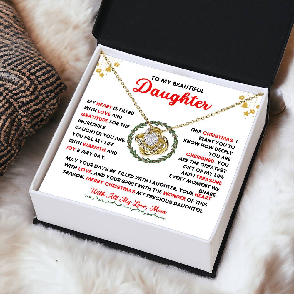 TO MY DAUGHTER | CHRISTMAS WREATH | FROM MOM | LOVE KNOT NECKLACE