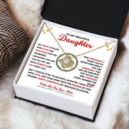 TO MY DAUGHTER | CHRISTMAS WREATH | FROM MOM | LOVE KNOT NECKLACE