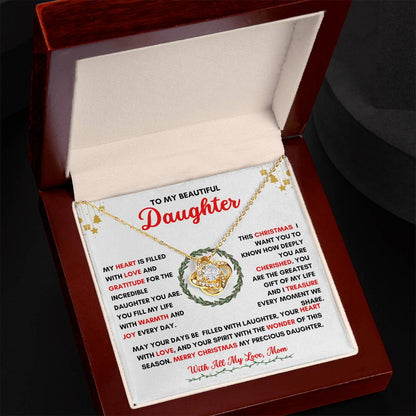 TO MY DAUGHTER | CHRISTMAS WREATH | FROM MOM | LOVE KNOT NECKLACE