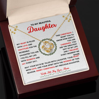 TO MY DAUGHTER | CHRISTMAS WREATH | FROM MOM | LOVE KNOT NECKLACE