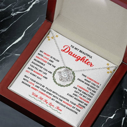 TO MY DAUGHTER | CHRISTMAS WREATH | FROM MOM | LOVE KNOT NECKLACE