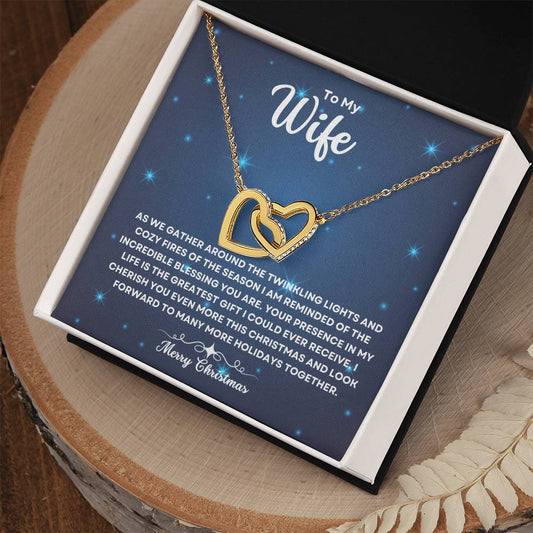 TO MY WIFE | CHRISTMAS BLUE STARS | INTERLOCKING HEARTS