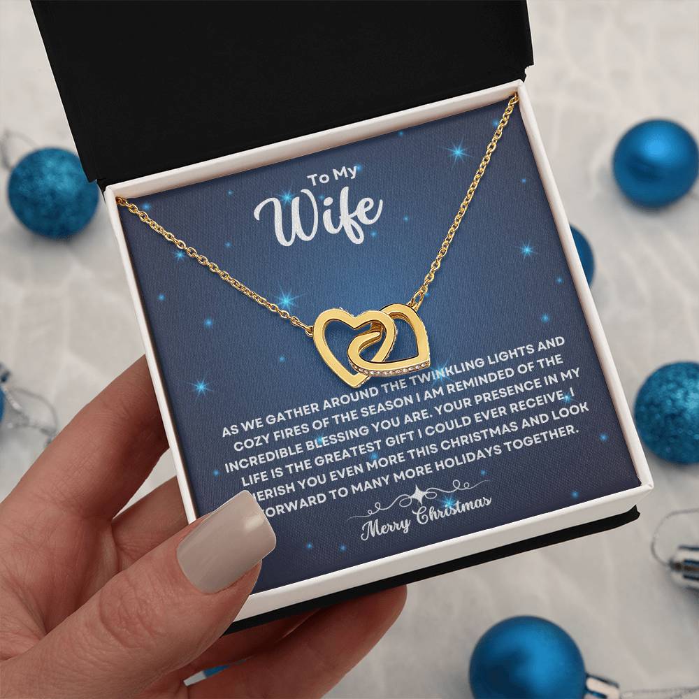 TO MY WIFE | CHRISTMAS BLUE STARS | INTERLOCKING HEARTS