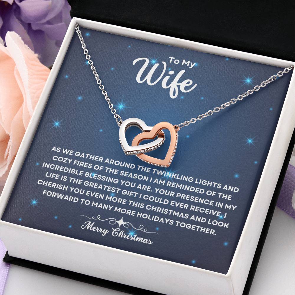 TO MY WIFE | CHRISTMAS BLUE STARS | INTERLOCKING HEARTS