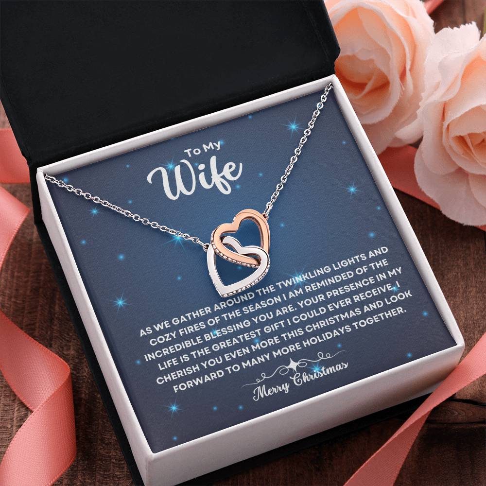 TO MY WIFE | CHRISTMAS BLUE STARS | INTERLOCKING HEARTS