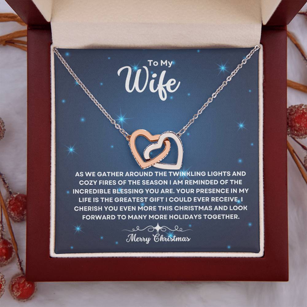 TO MY WIFE | CHRISTMAS BLUE STARS | INTERLOCKING HEARTS