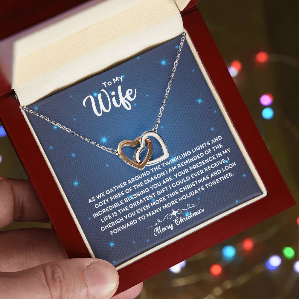 TO MY WIFE | CHRISTMAS BLUE STARS | INTERLOCKING HEARTS
