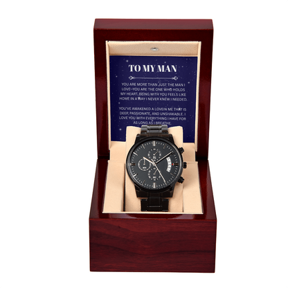 TO MY MAN | BLACK CHRONOGRAPH WATCH