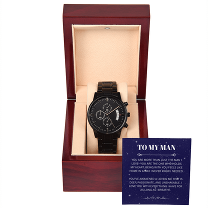 TO MY MAN | BLACK CHRONOGRAPH WATCH