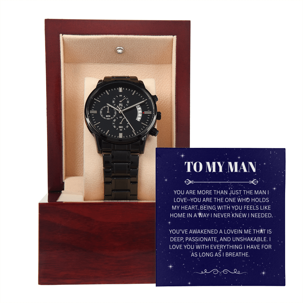 TO MY MAN | BLACK CHRONOGRAPH WATCH