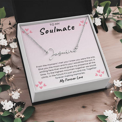 TO MY SOULMATE | TOGETHER FOREVER | SIGNATURE STYLE NAME NECKLACE
