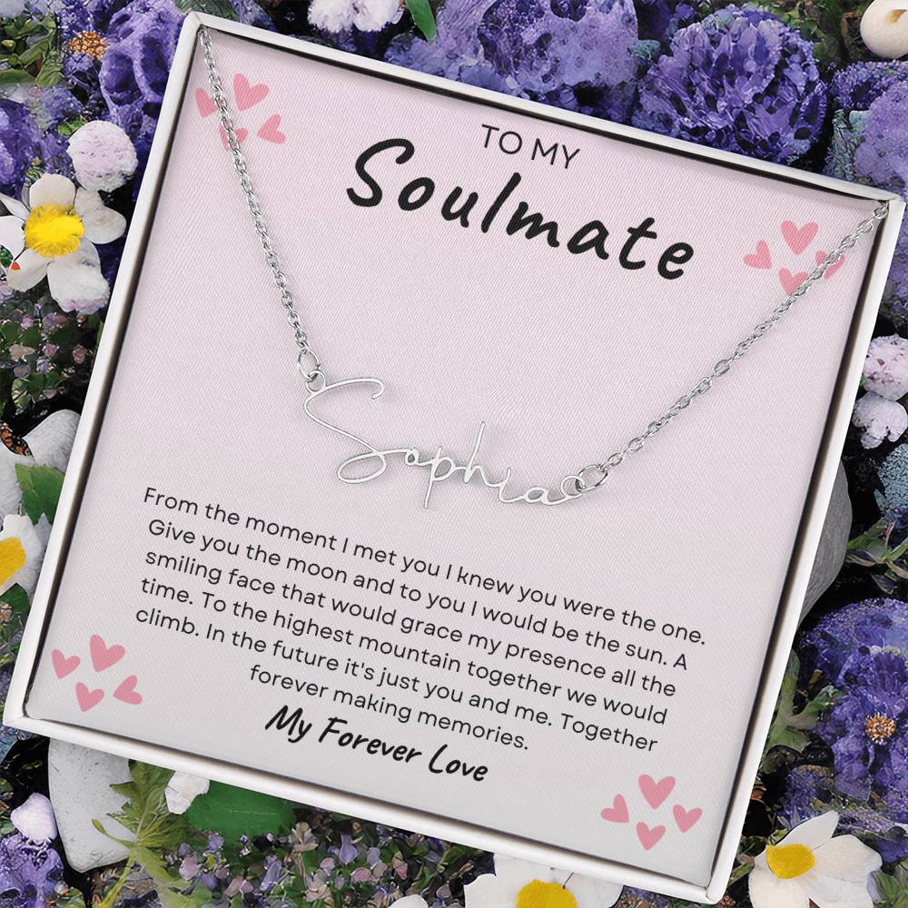 TO MY SOULMATE | TOGETHER FOREVER | SIGNATURE STYLE NAME NECKLACE