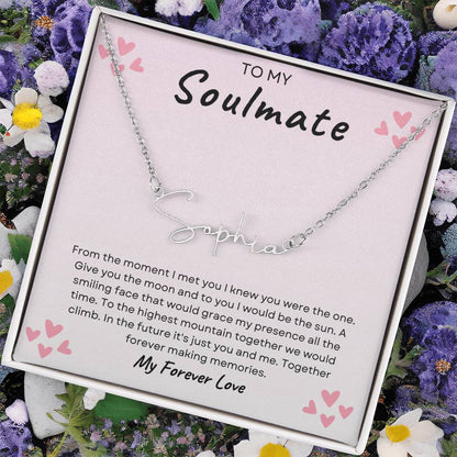 TO MY SOULMATE | TOGETHER FOREVER | SIGNATURE STYLE NAME NECKLACE