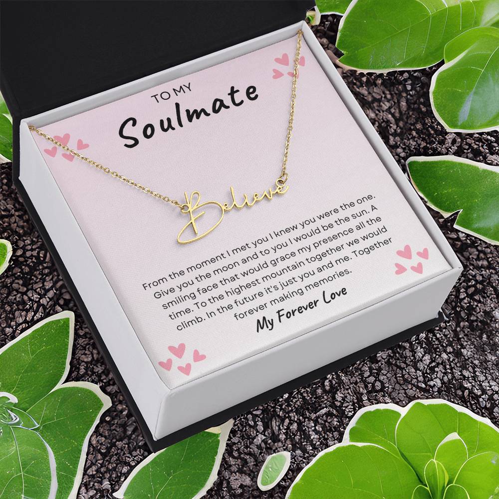 TO MY SOULMATE | TOGETHER FOREVER | SIGNATURE STYLE NAME NECKLACE