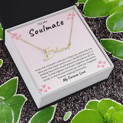 TO MY SOULMATE | TOGETHER FOREVER | SIGNATURE STYLE NAME NECKLACE