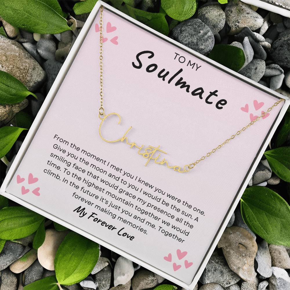 TO MY SOULMATE | TOGETHER FOREVER | SIGNATURE STYLE NAME NECKLACE