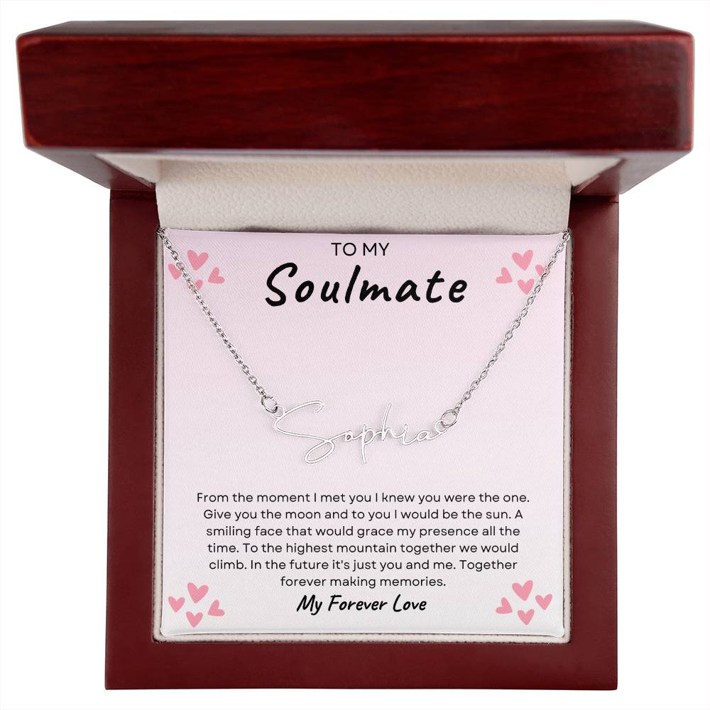 TO MY SOULMATE | TOGETHER FOREVER | SIGNATURE STYLE NAME NECKLACE