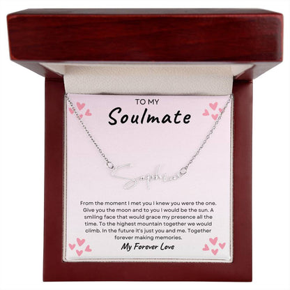TO MY SOULMATE | TOGETHER FOREVER | SIGNATURE STYLE NAME NECKLACE