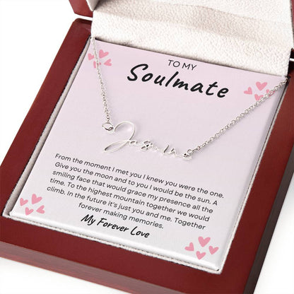 TO MY SOULMATE | TOGETHER FOREVER | SIGNATURE STYLE NAME NECKLACE