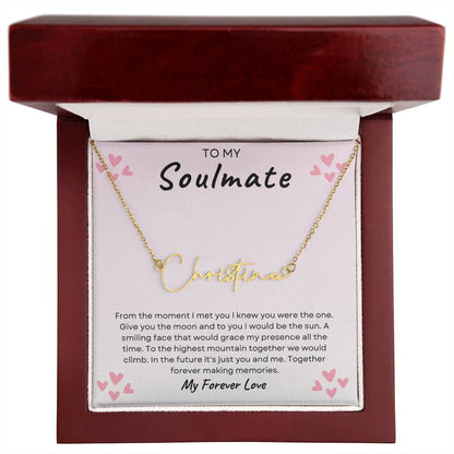 TO MY SOULMATE | TOGETHER FOREVER | SIGNATURE STYLE NAME NECKLACE