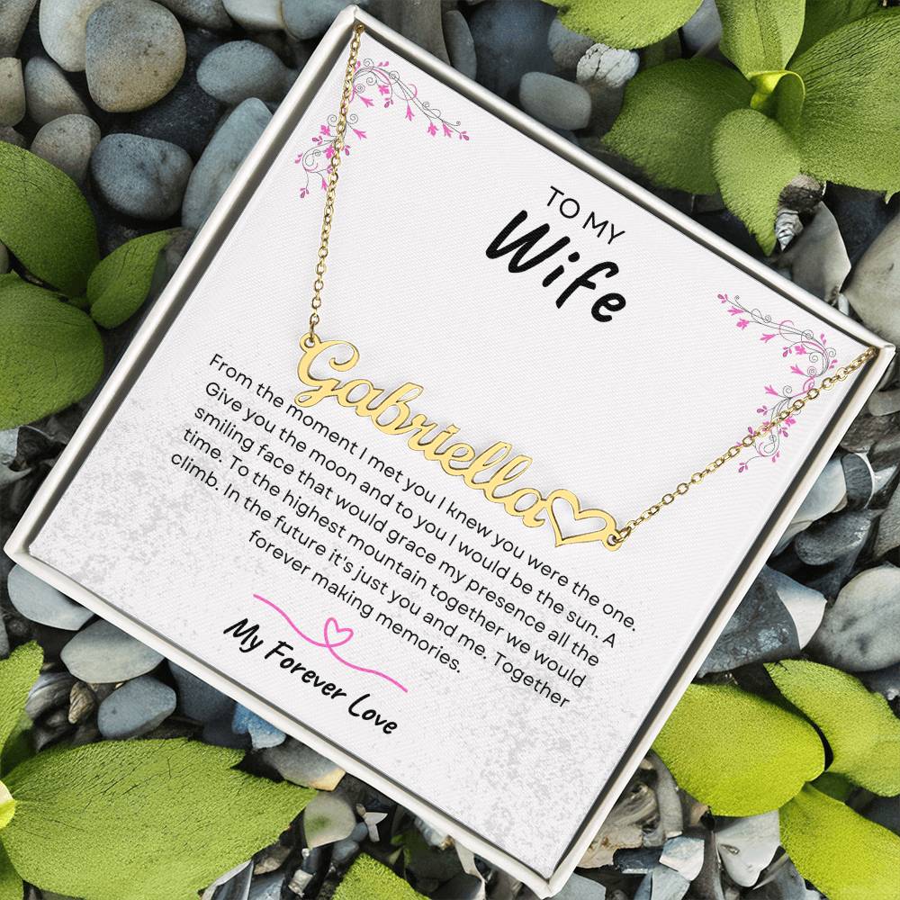 TO MY WIFE | TOGETHER FOREVER | PERSONALIZED HEART NAME NECKLACE