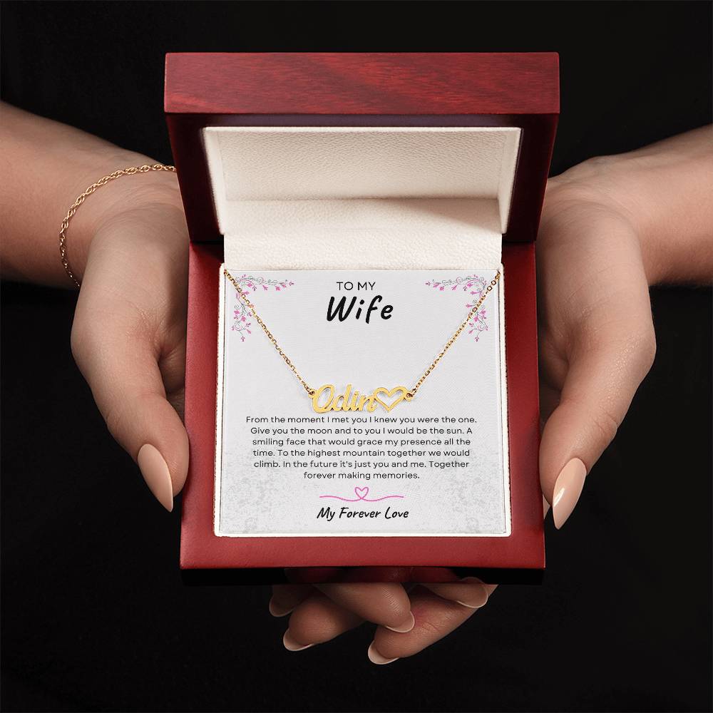 TO MY WIFE | TOGETHER FOREVER | PERSONALIZED HEART NAME NECKLACE