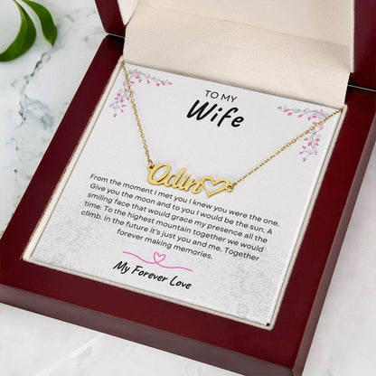 TO MY WIFE | TOGETHER FOREVER | PERSONALIZED HEART NAME NECKLACE