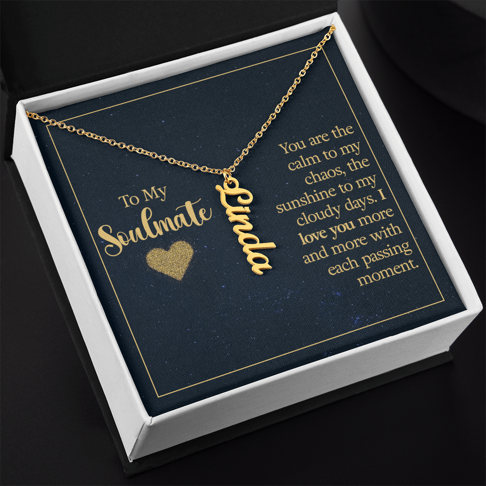 TO MY SOULMATE | VERTICAL NAME NECKLACE