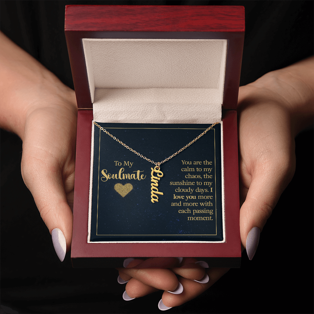 TO MY SOULMATE | VERTICAL NAME NECKLACE