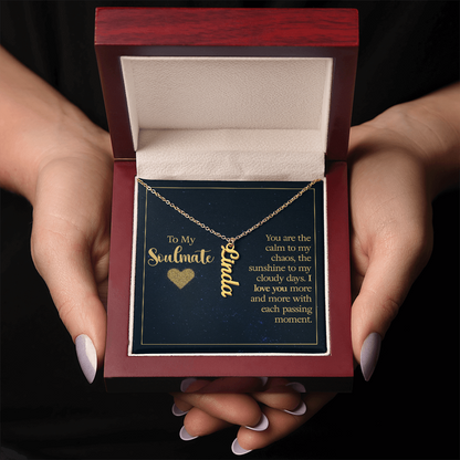 TO MY SOULMATE | VERTICAL NAME NECKLACE