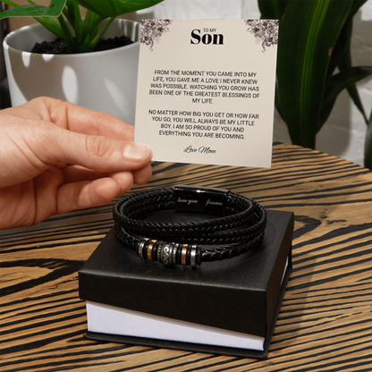 TO MY SON | LOVE MOM | LOVE YOU FOREVER BRACELET
