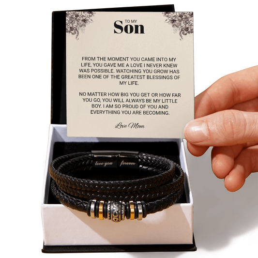 TO MY SON | LOVE MOM | LOVE YOU FOREVER BRACELET